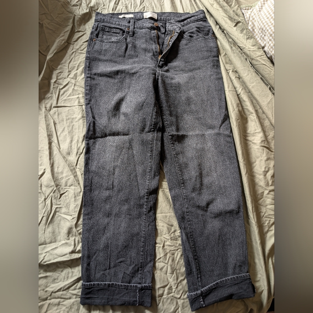 High-rise '90s Straight Baggy Black Jeans